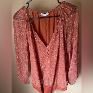 Orange Abercrombie sheer body suit